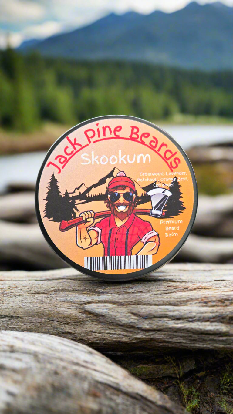 Round label with cartoon characters on a dark background