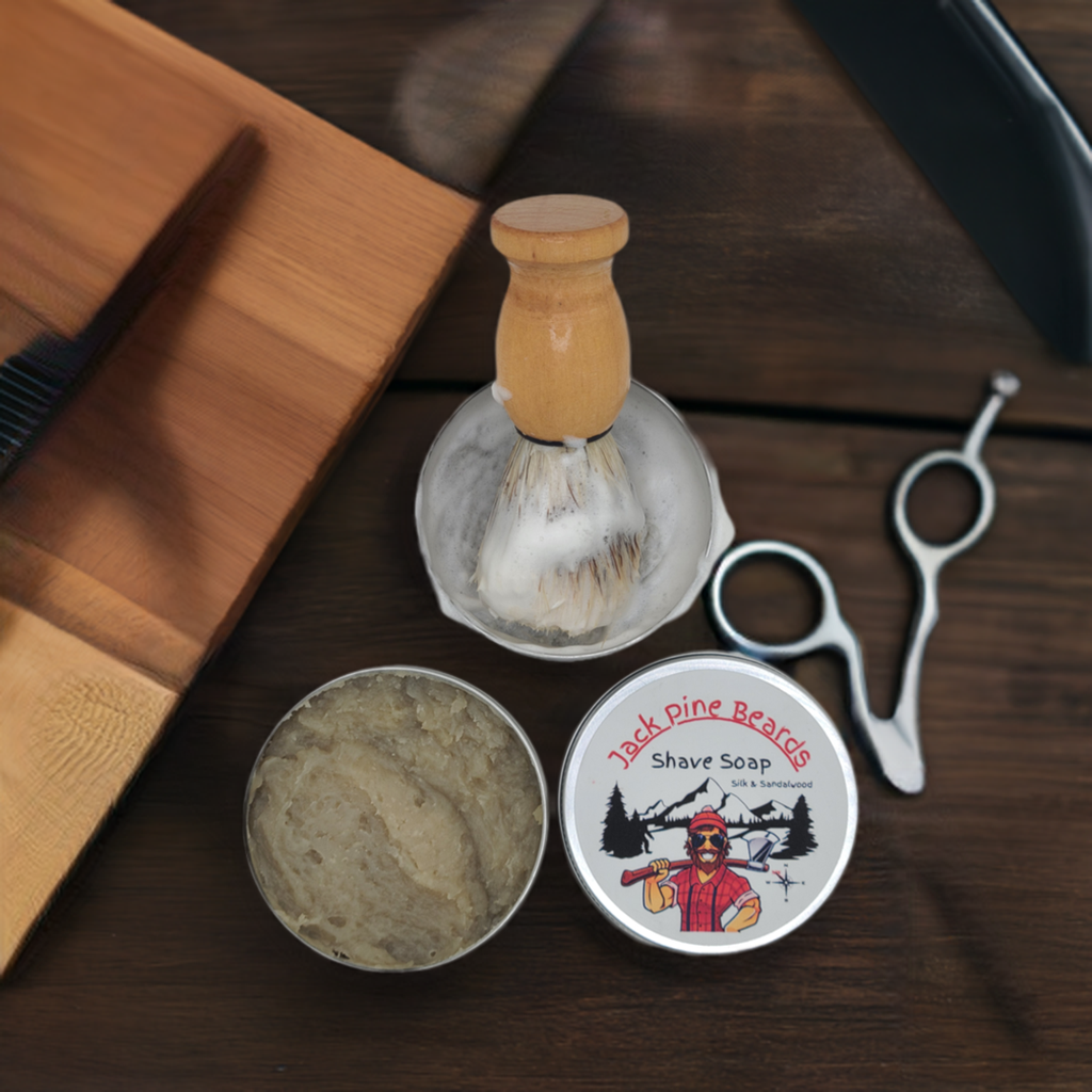 Old Timey Sandalwood & Silk. Hand-Crafted Hot Process Shave Soap