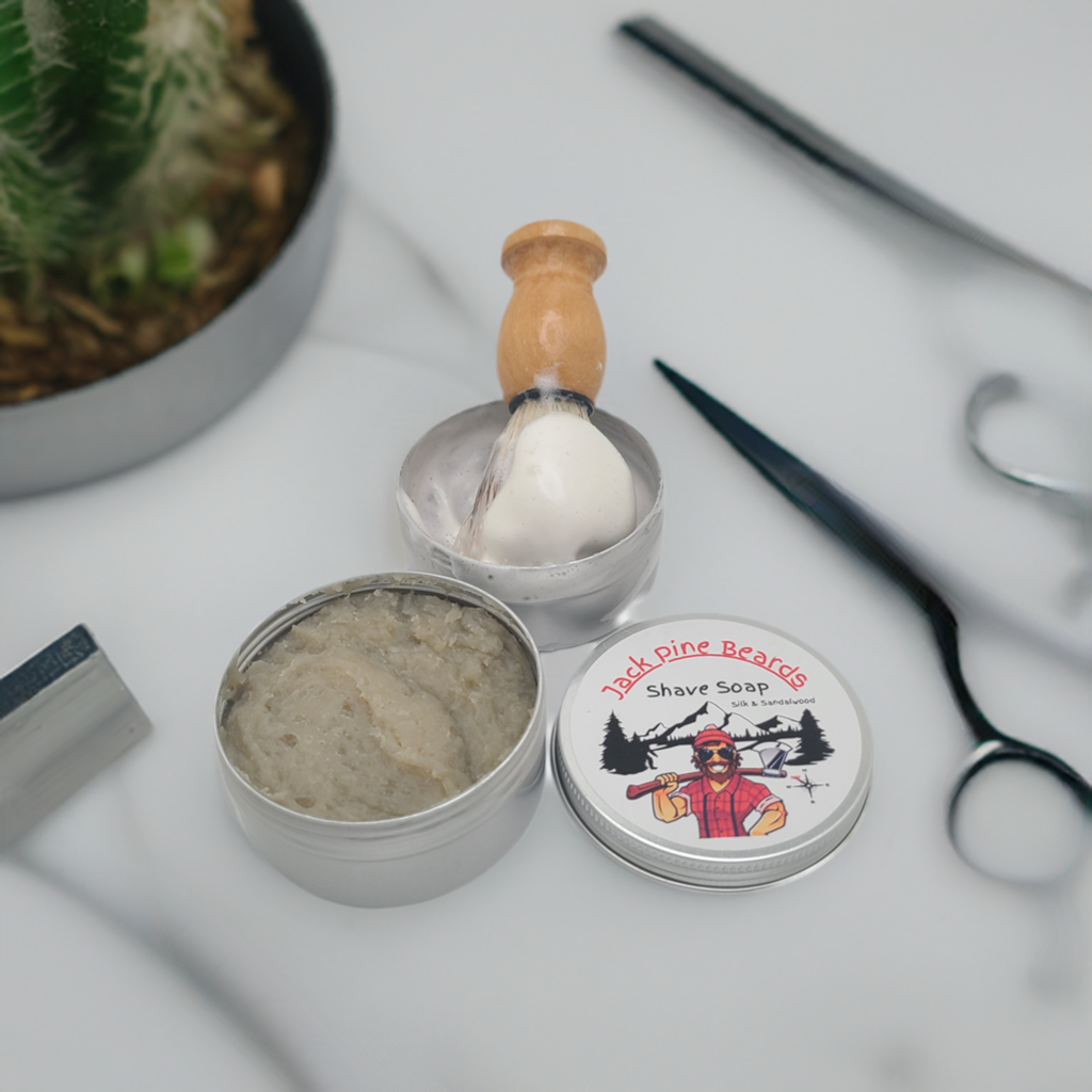 Old Timey Sandalwood & Silk. Hand-Crafted Hot Process Shave Soap