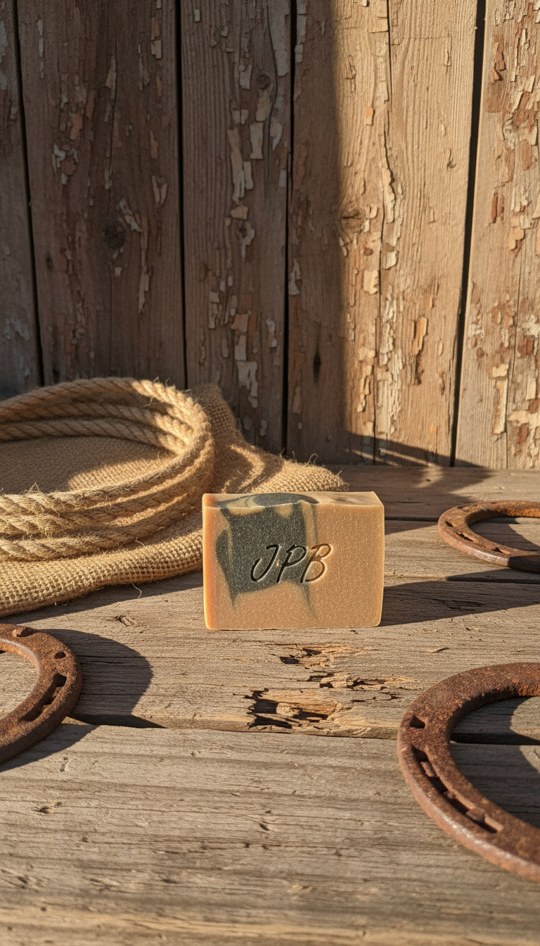 Bar of soap on a dark stone surface